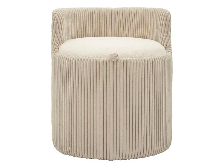Pouf de coiffeuse dublino avec rangement, ø 47x53