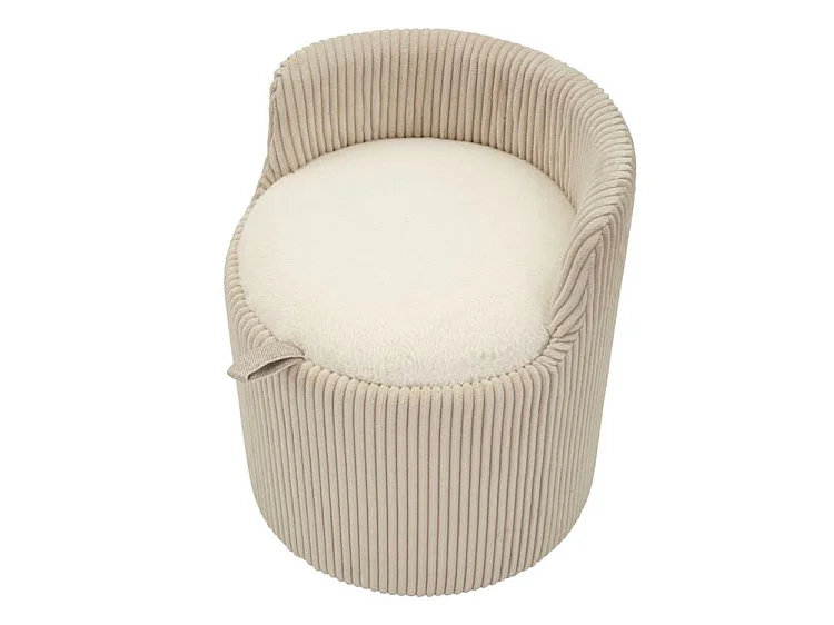 Pouf de coiffeuse dublino avec rangement, ø 47x53
