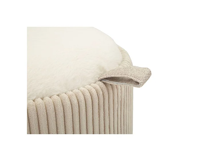 Pouf de coiffeuse dublino avec rangement, ø 47x53