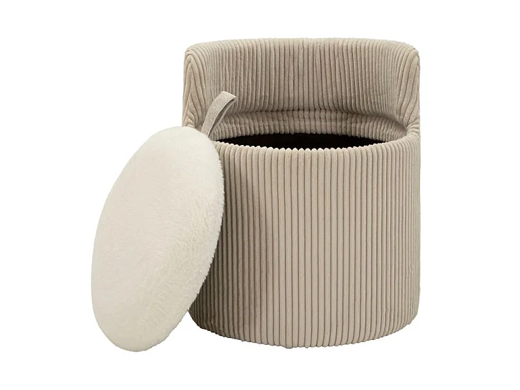 Pouf de coiffeuse dublino avec rangement, ø 47x53