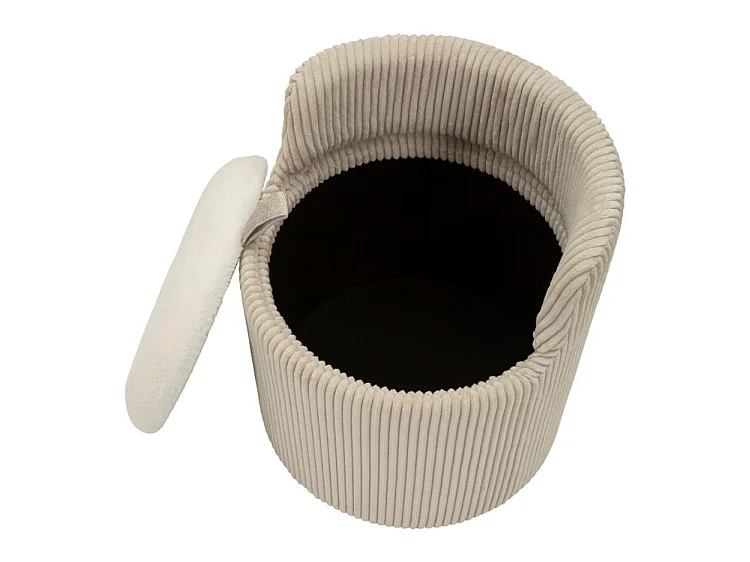 Pouf de coiffeuse dublino avec rangement, ø 47x53