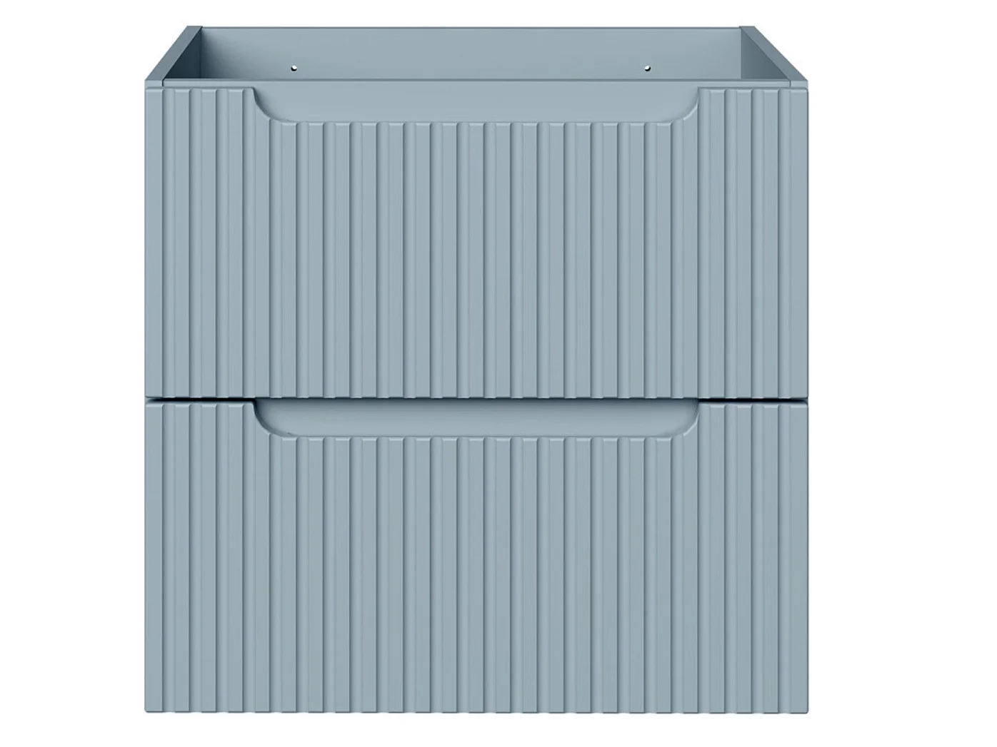 Ensemble suspendu NOVA 100cm avec panier à linge, meuble 2 tiroirs et plan de travail-Bleu/Naturel