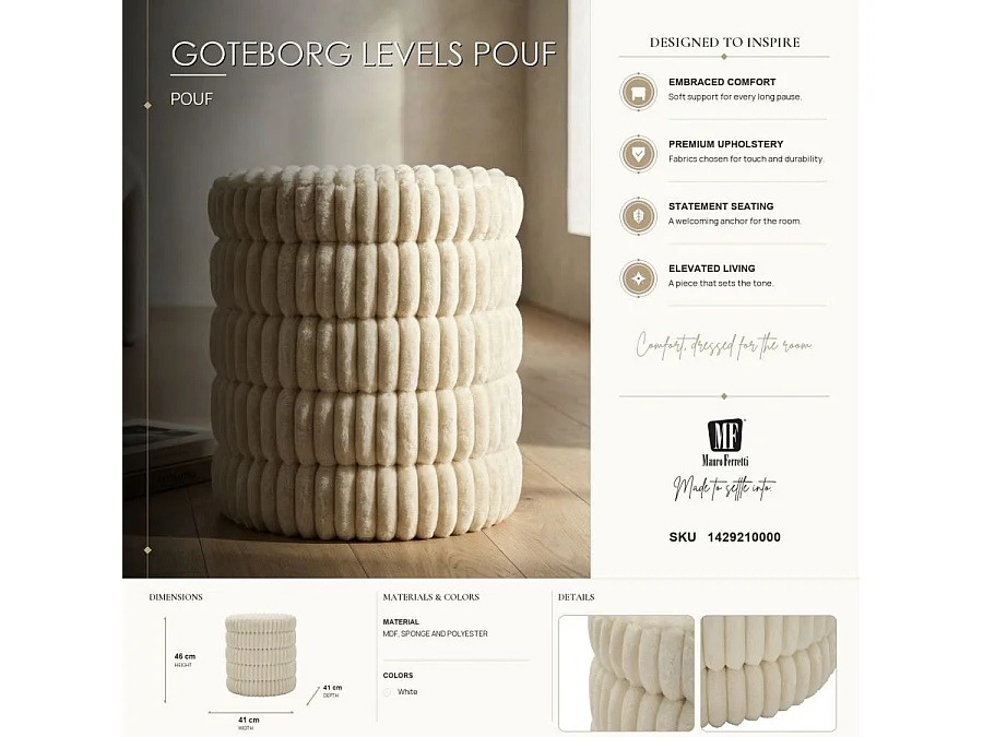 Pouf niveaux goteborg cm ø 41x46