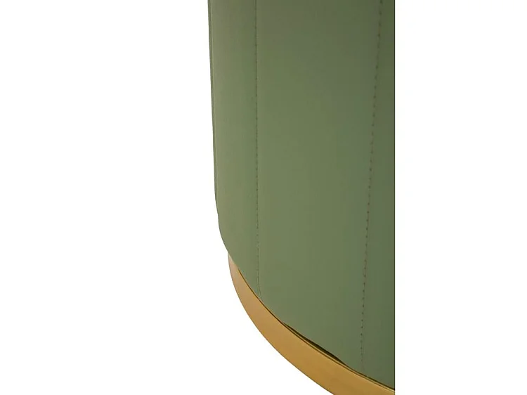 Pouf con contenitore in ecopelle verde chiaro CM Ø 46,5X44
