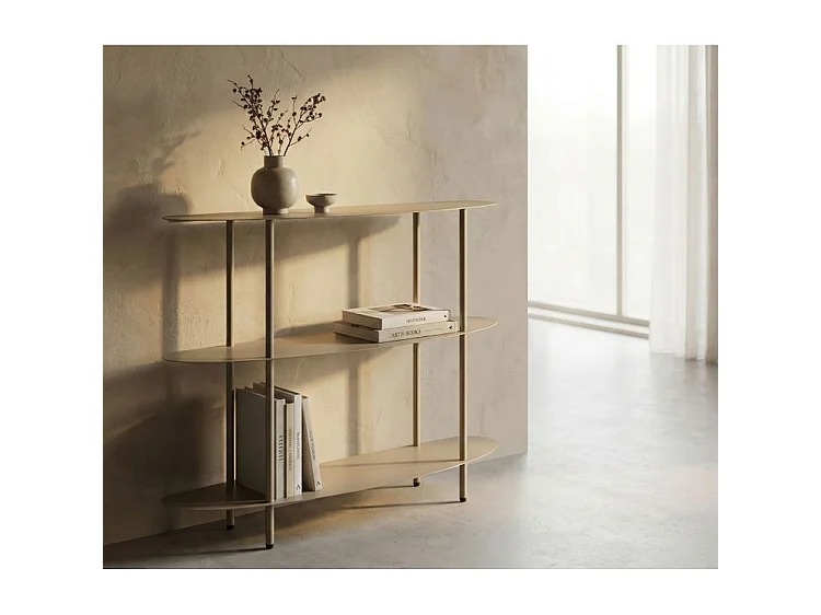 Console Saturn gris coquille design compact moderne