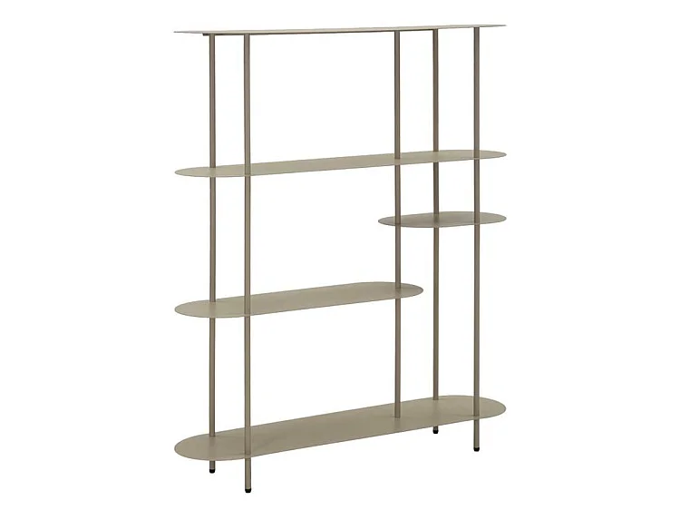 Bücherregal Saturno Taubengrau – Metallgestell mit 3 Regalböden, modernes und elegantes Design, 118 x 31 x 139 cm – Zeitgenössisches Möbelstück
