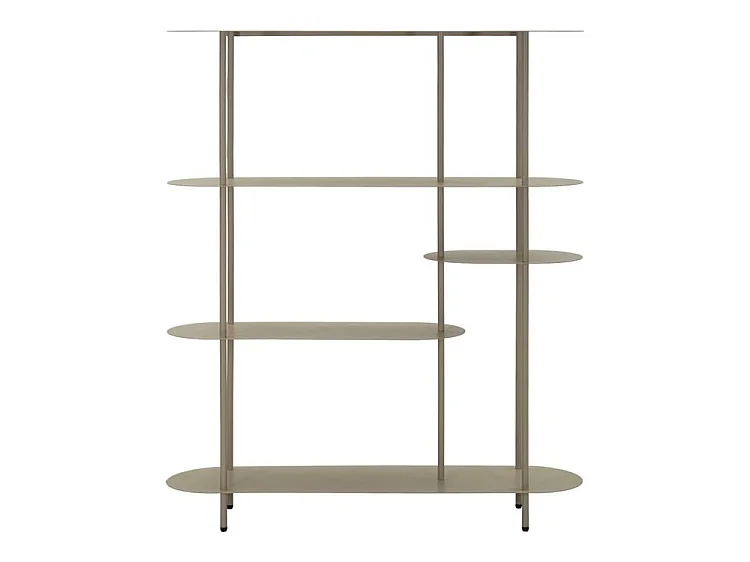 Bücherregal Saturno Taubengrau – Metallgestell mit 3 Regalböden, modernes und elegantes Design, 118 x 31 x 139 cm – Zeitgenössisches Möbelstück