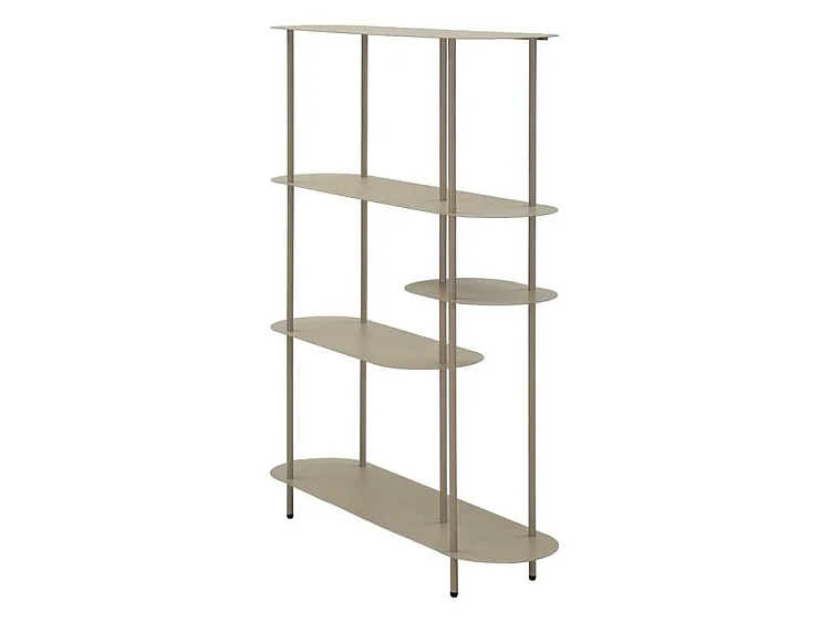 Bücherregal Saturno Taubengrau – Metallgestell mit 3 Regalböden, modernes und elegantes Design, 118 x 31 x 139 cm – Zeitgenössisches Möbelstück
