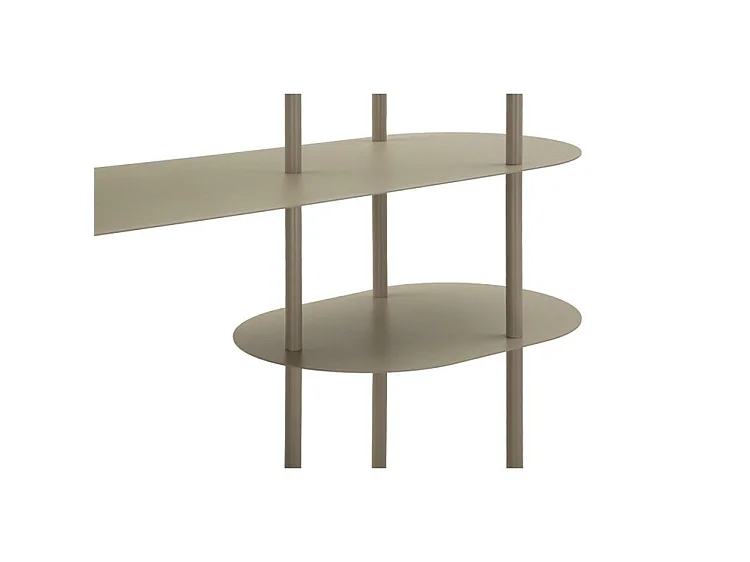 Bücherregal Saturno Taubengrau – Metallgestell mit 3 Regalböden, modernes und elegantes Design, 118 x 31 x 139 cm – Zeitgenössisches Möbelstück