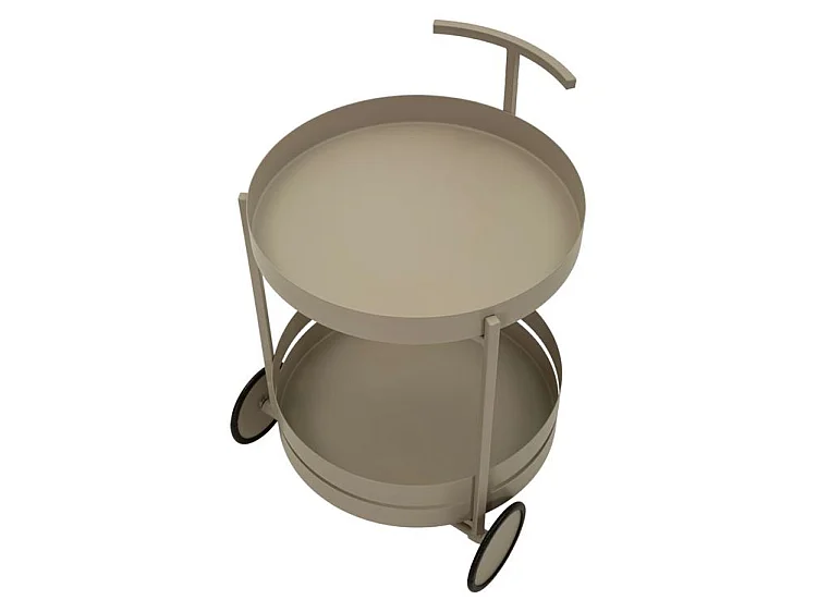 Saturn barwagen in schelpgrijs, 40x49,5x61 cm