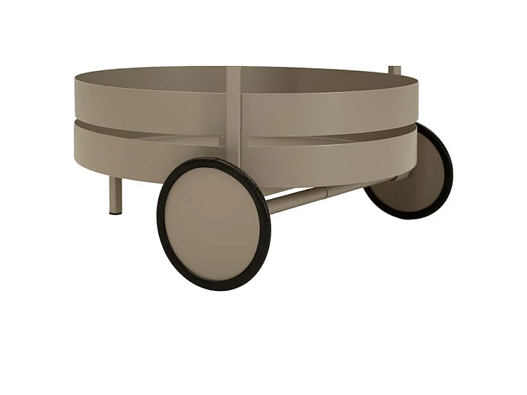 Saturn barwagen in schelpgrijs, 40x49,5x61 cm