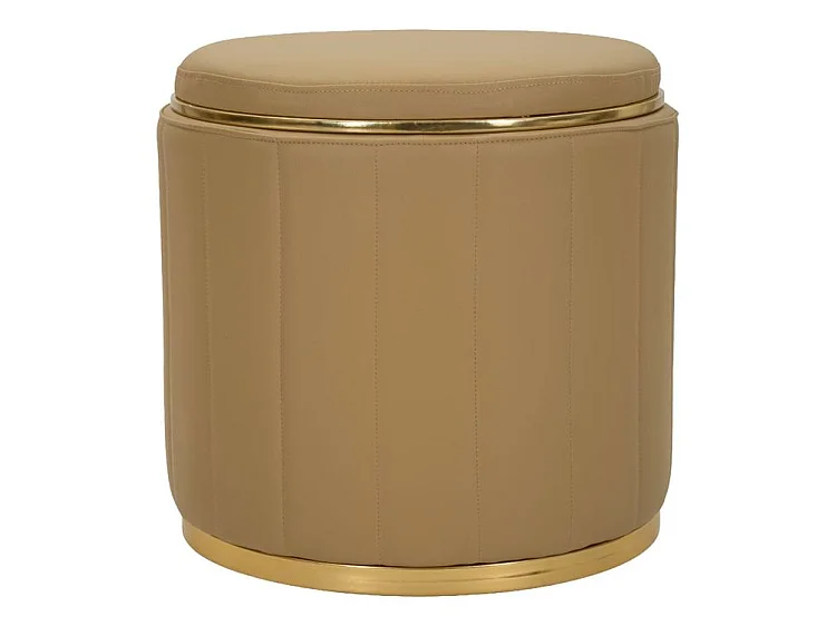 Pouf london avec rangement marron ø 46,5x44