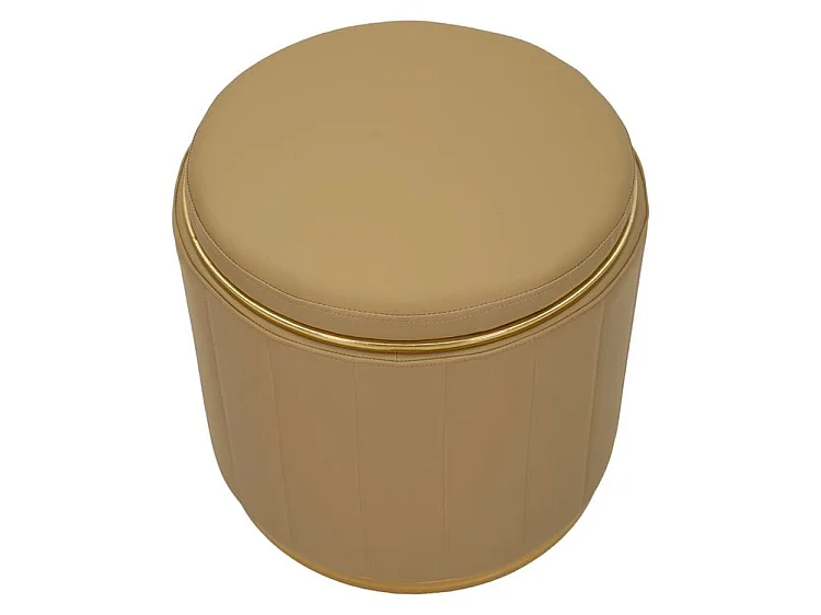 Pouf london avec rangement marron ø 46,5x44