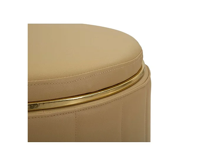 Pouf london avec rangement marron ø 46,5x44