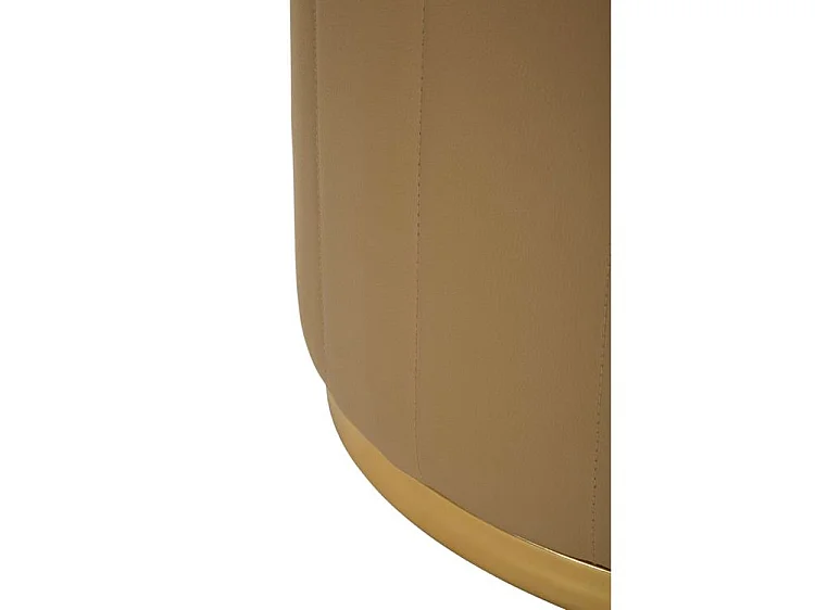 Pouf london avec rangement marron ø 46,5x44