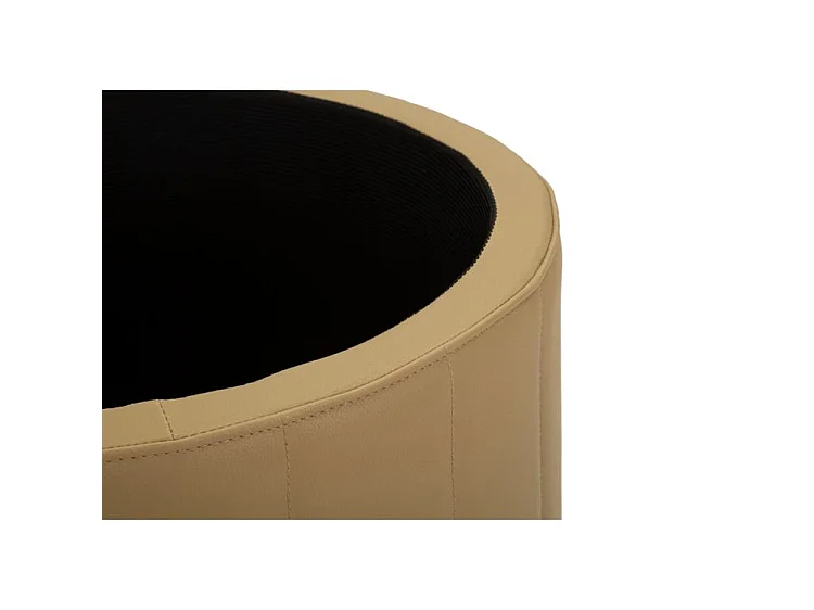 Pouf london avec rangement marron ø 46,5x44
