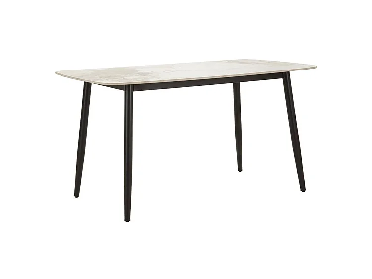 Table à manger Josh effet marbre noir design moderne