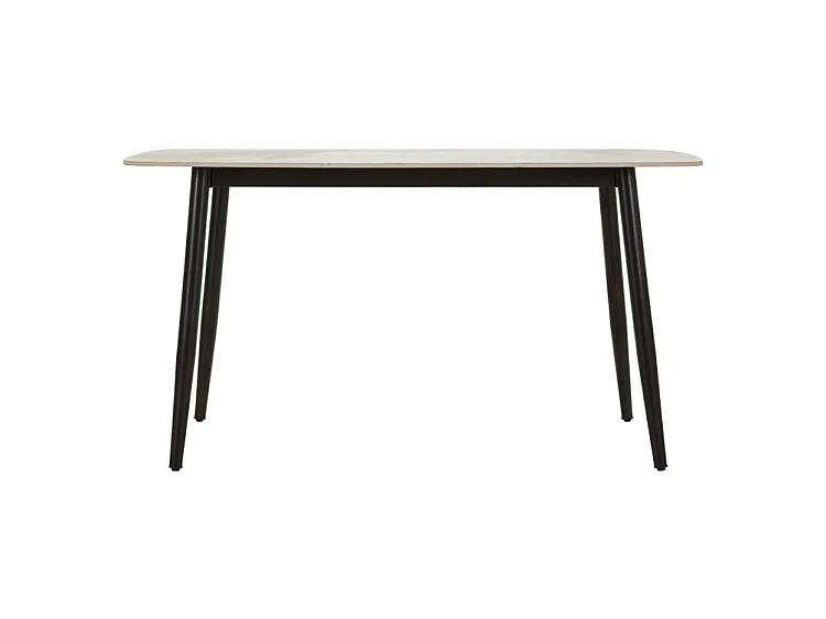 Table à manger Josh effet marbre noir design moderne