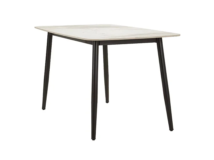 Table à manger Josh effet marbre noir design moderne