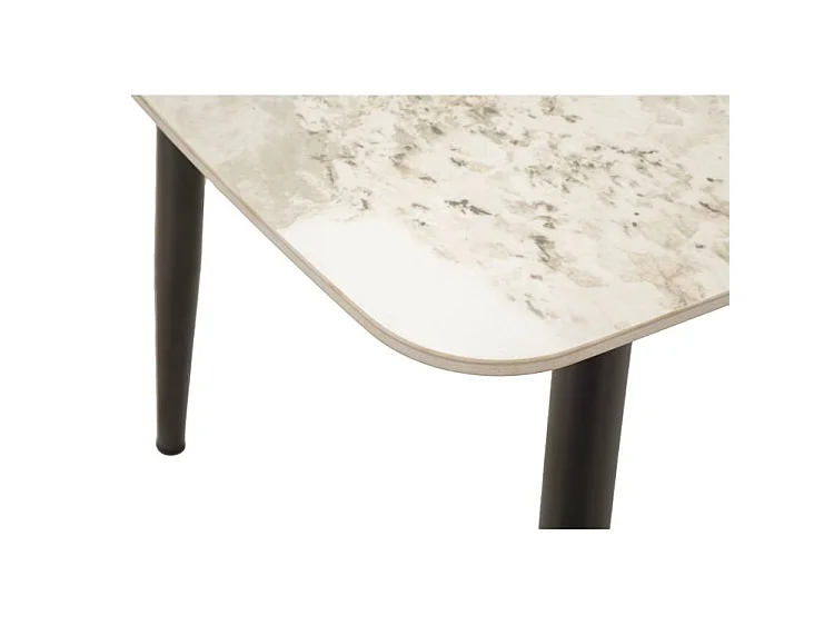 Table à manger Josh effet marbre noir design moderne