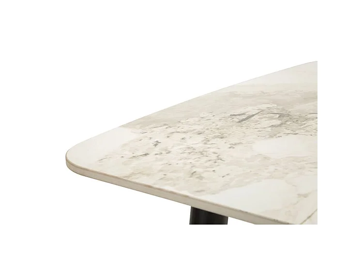 Table à manger Josh effet marbre noir design moderne
