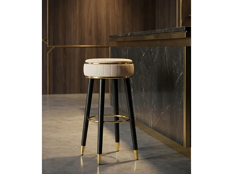 Tabouret de bar London crème design vintage élégant