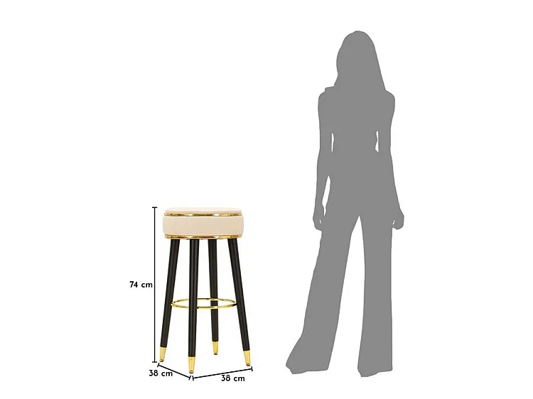 Tabouret de bar London crème design vintage élégant