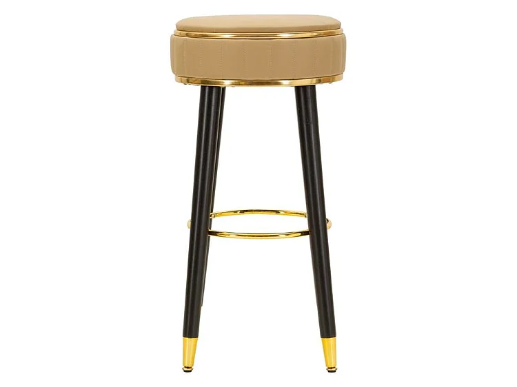 Tabouret de bar London marron design rétro chic doré