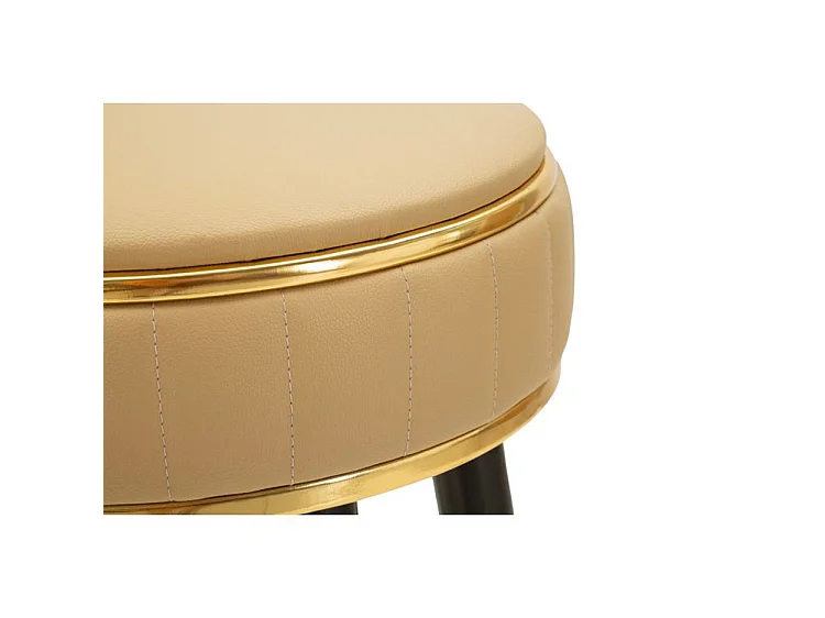 Tabouret de bar London marron design rétro chic doré
