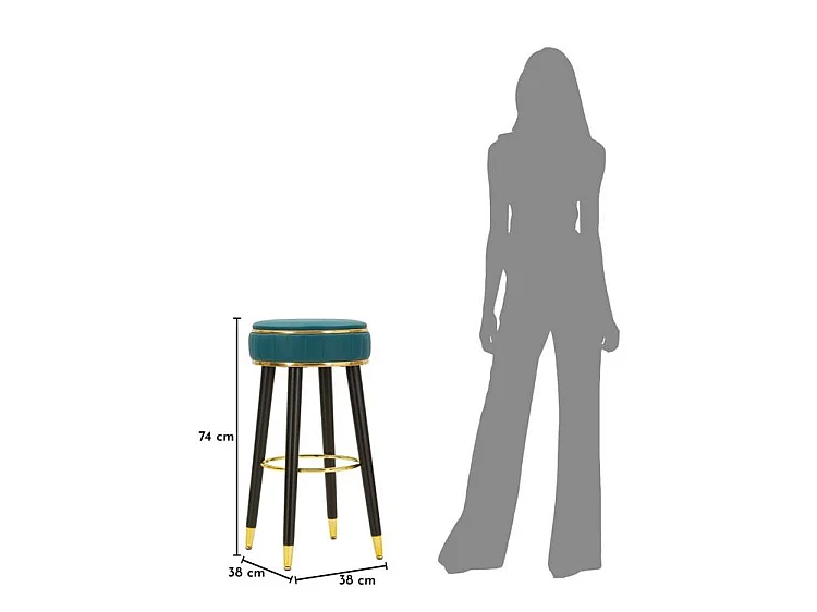 Tabouret de bar London vert design chic citadin