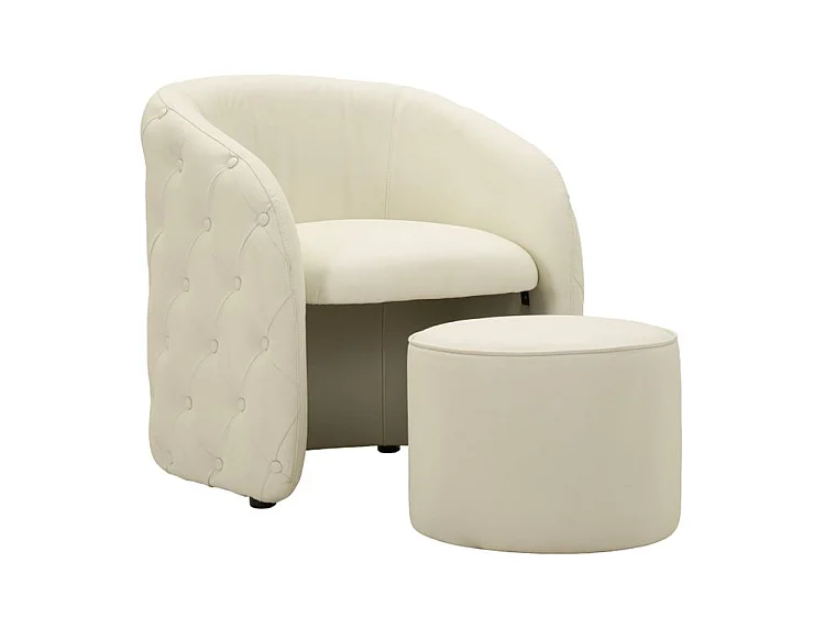 Fauteuil Zagabria avec pouf capitonné design élégant