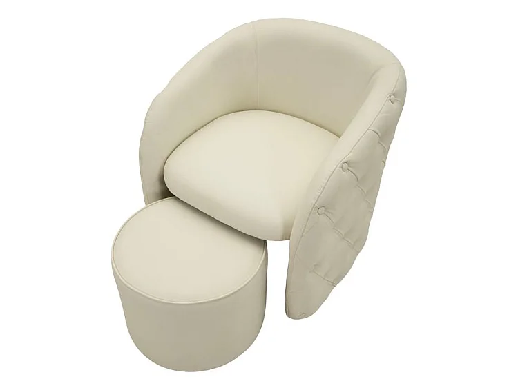 Fauteuil Zagabria avec pouf capitonné design élégant