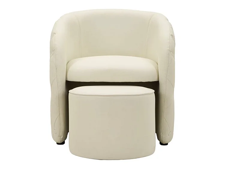 Fauteuil Zagabria avec pouf capitonné design élégant