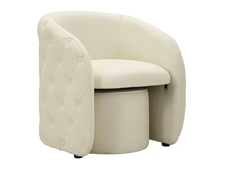 Fauteuil Zagabria avec pouf capitonné design élégant