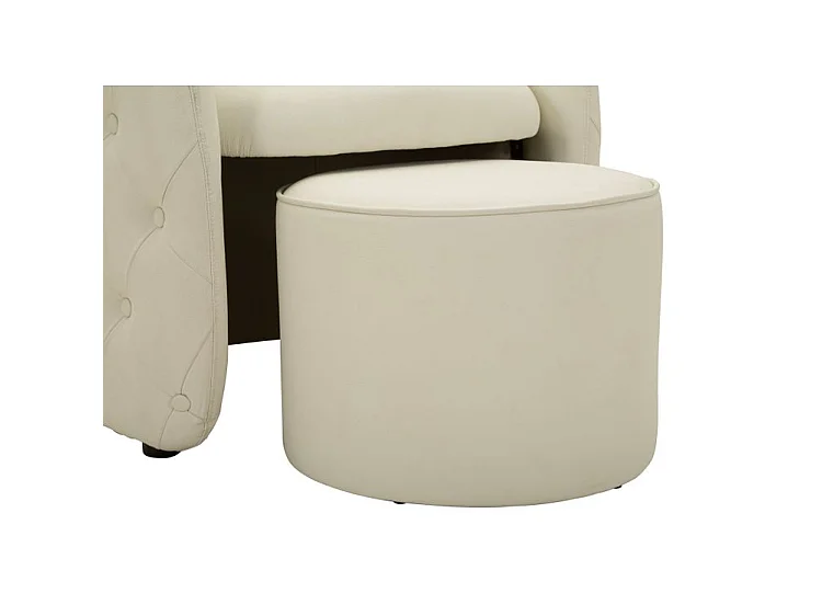 Fauteuil Zagabria avec pouf capitonné design élégant