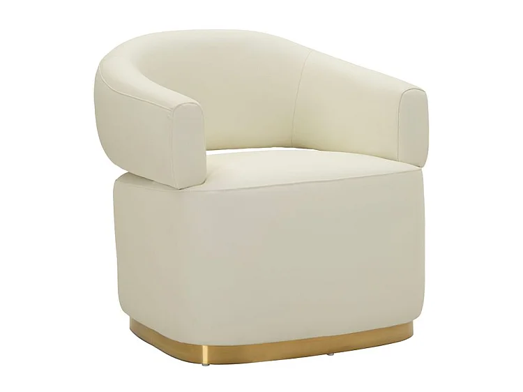 Fauteuil Minsk Plus doré design moderne incurvé