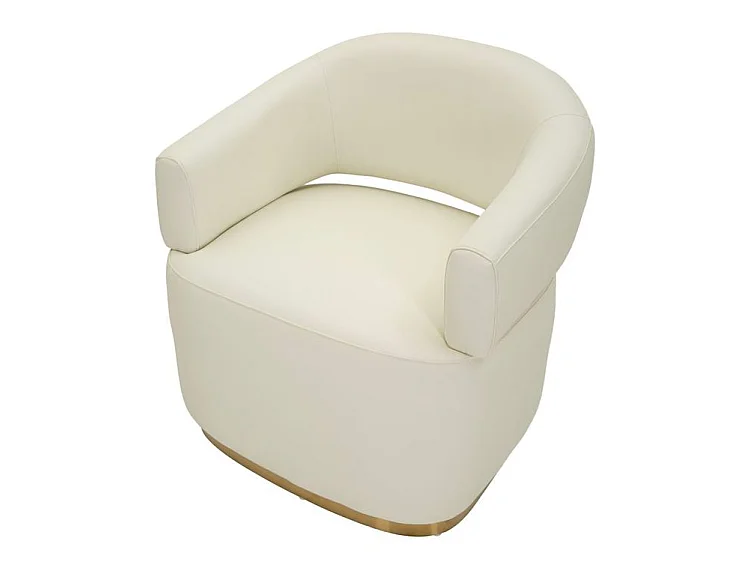 Fauteuil Minsk Plus doré design moderne incurvé