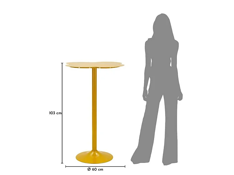 Table de bar clox moutarde cm ø 60x103