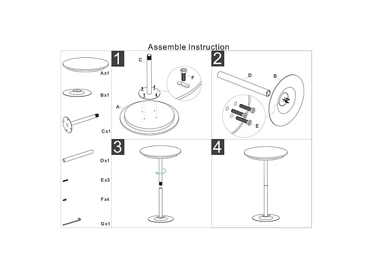Table de bar simply cm ø 60x103