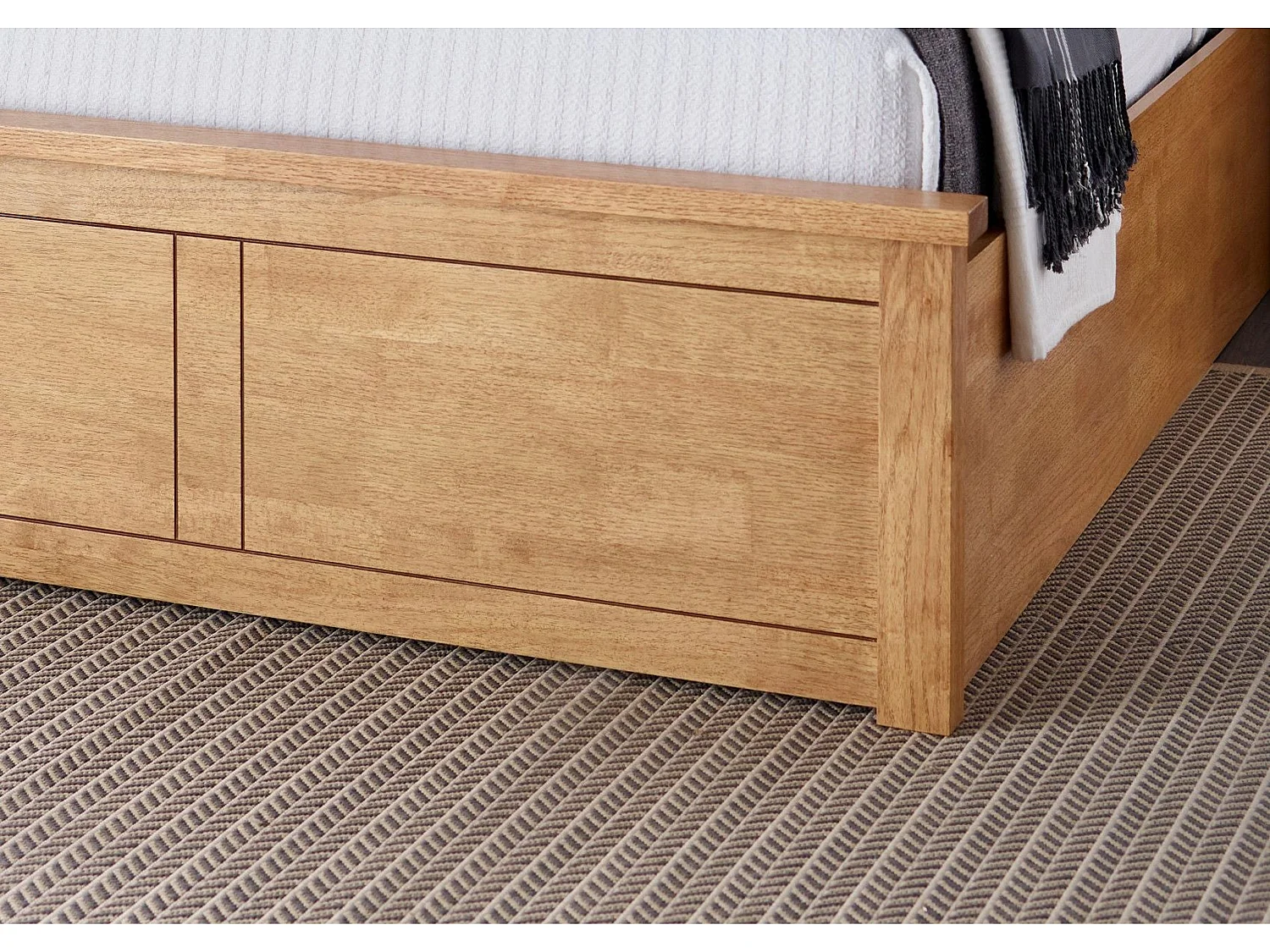 Oak Storage bed - 135 x 190 cm Ottoman Bed With Ottoman Storage in Dark Golden Brown