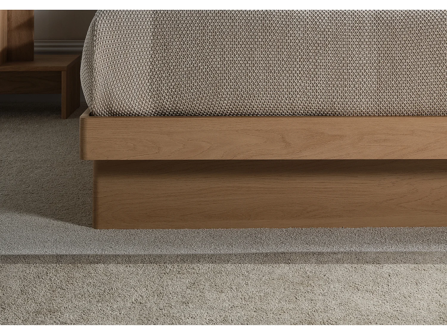 Wood Bedframe - 150 x 200 cm Bedframe in Beige