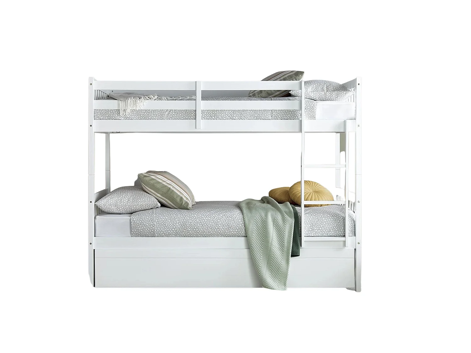 Painted Wood Bedframe - 90 x 190 cm Bedframe in White