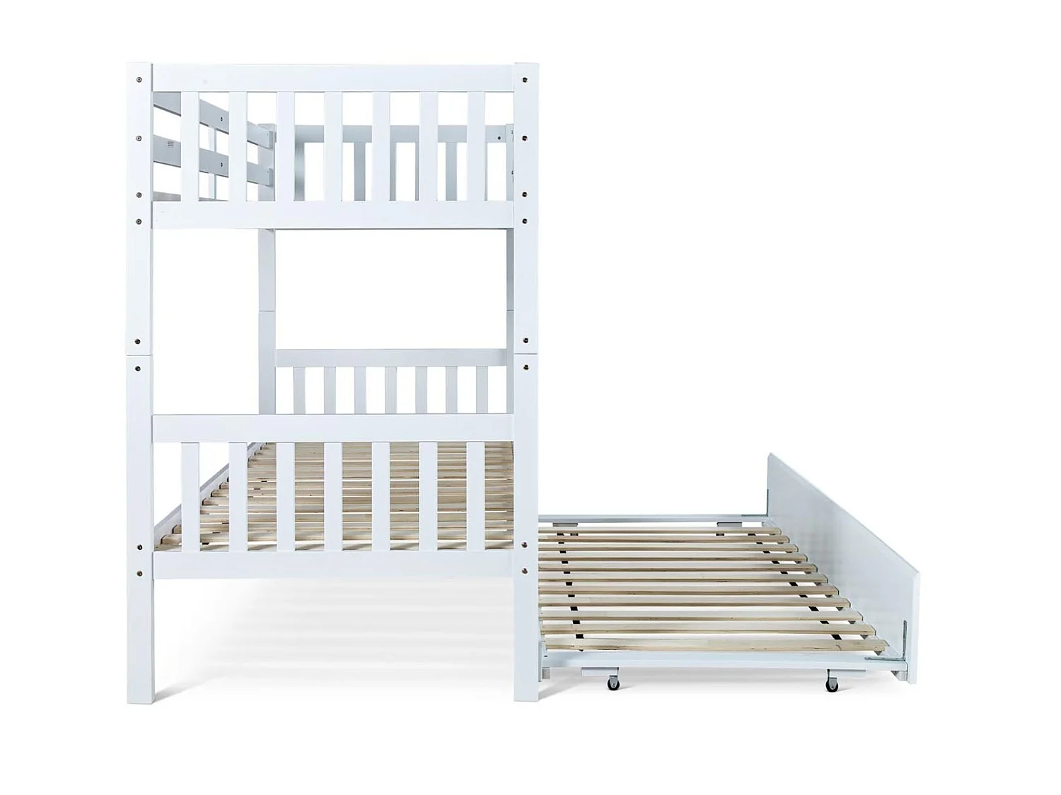 Painted Wood Bedframe - 90 x 190 cm Bedframe in White