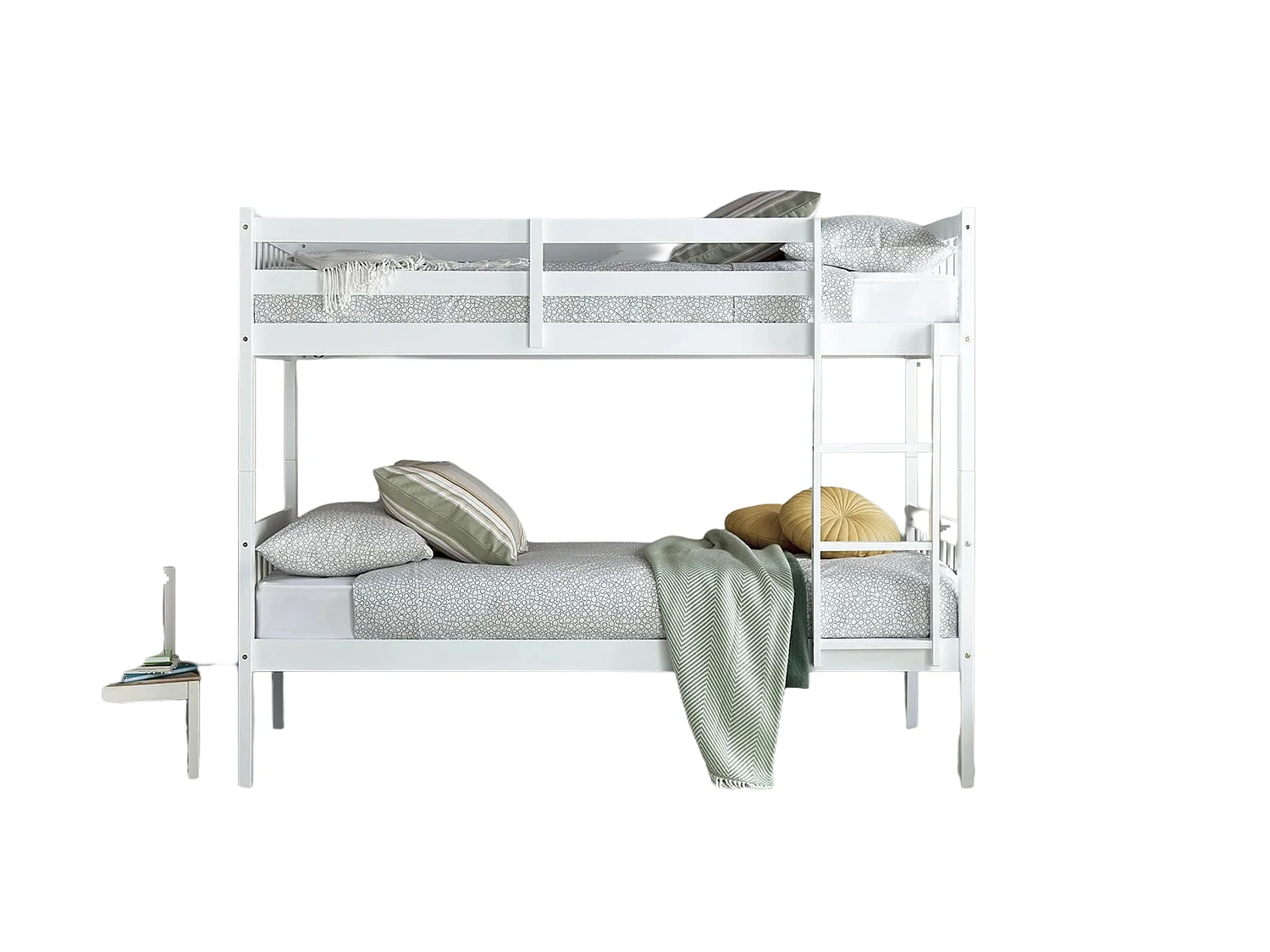 Painted Wood Bedframe - 90 x 190 cm Bedframe in White