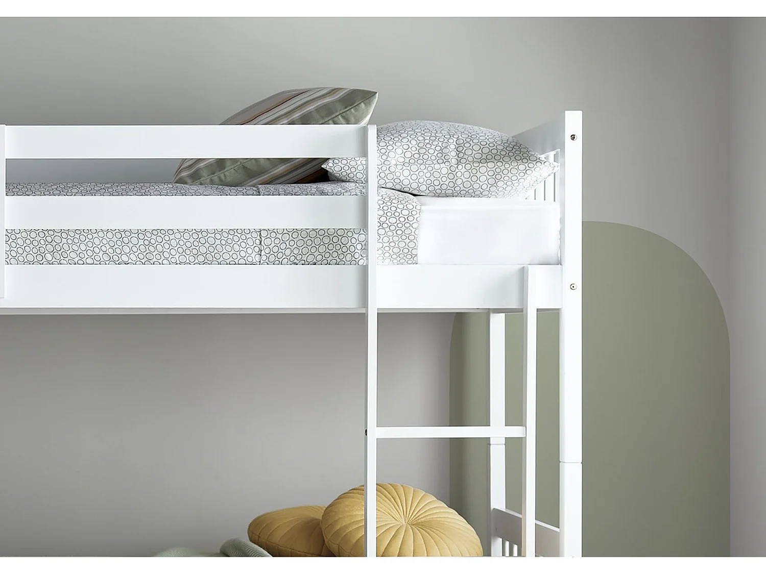 Painted Wood Bedframe - 90 x 190 cm Bedframe in White
