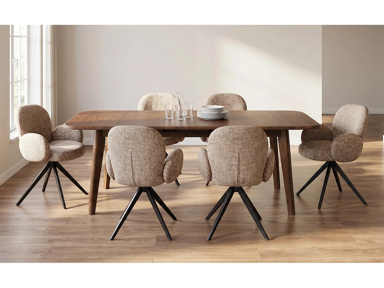Table à rallonge en bois massif de manguier 172/220 x 100 cm