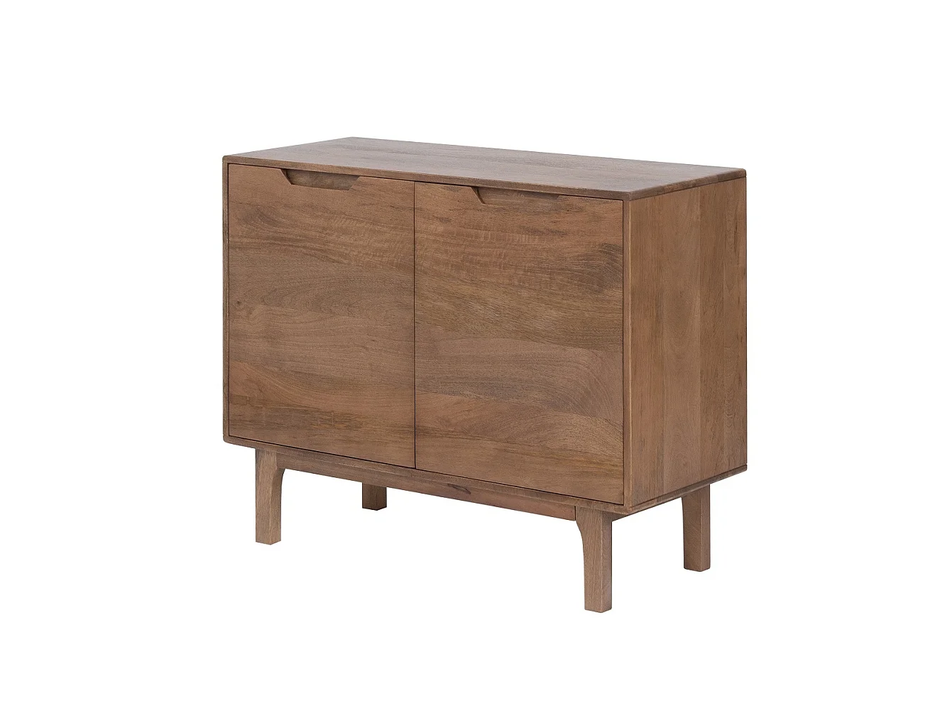 Buffet en bois de manguier couleur naturelle, 2 portes et pieds en bois