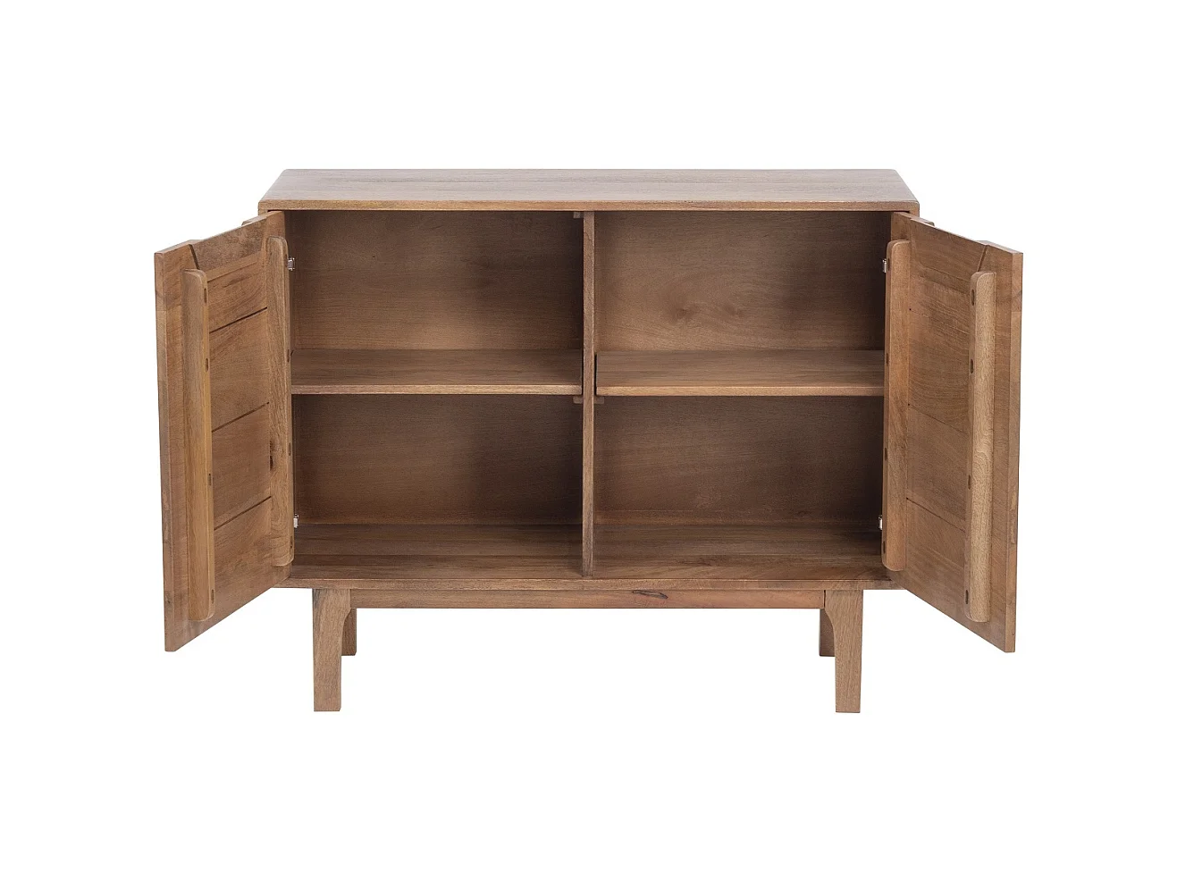 Buffet en bois de manguier couleur naturelle, 2 portes et pieds en bois