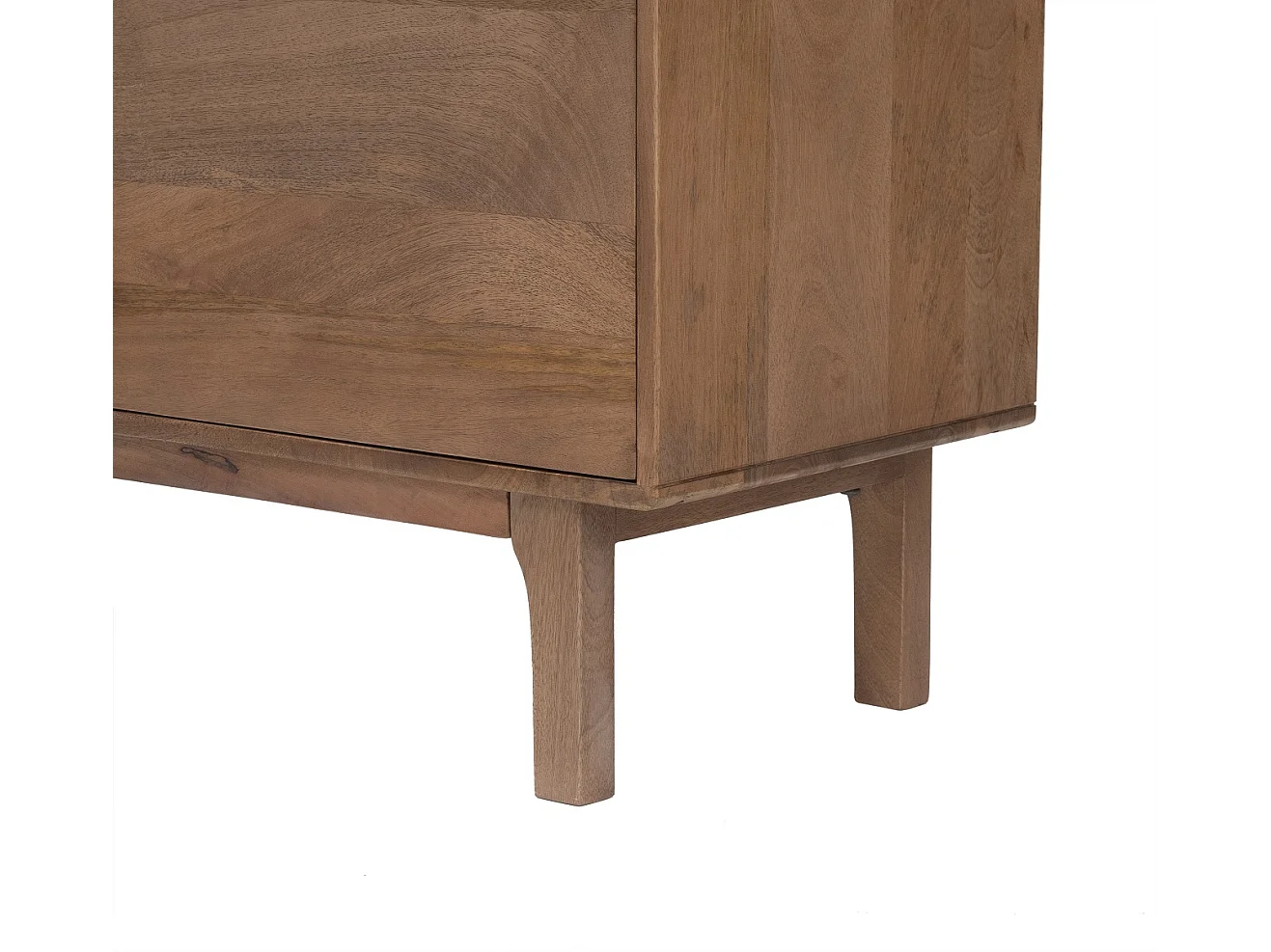 Buffet en bois de manguier couleur naturelle, 2 portes et pieds en bois