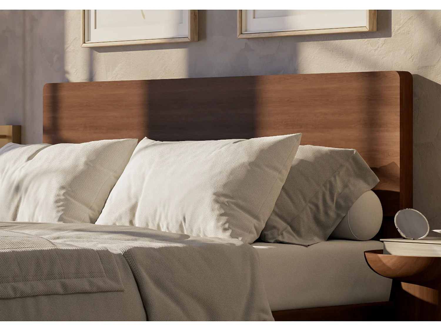 Wood Bedframe - 135 x 190 cm Bedframe in Dark Brown